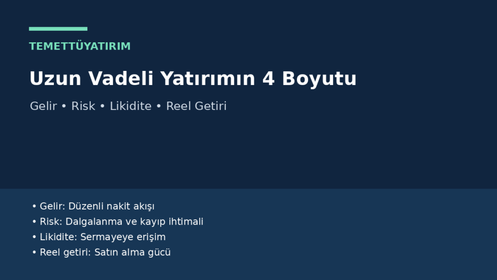 uzun vadeli yatırım - Gelir • Risk • Likidite • Reel Getiri